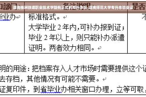 湖南株洲铁道职业技术学院有正式的专升本吗-湖南师范大学专升本毕业证