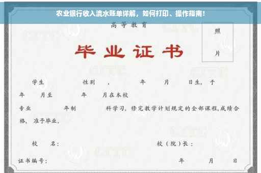 农业银行收入流水账单详解，如何打印、操作指南！