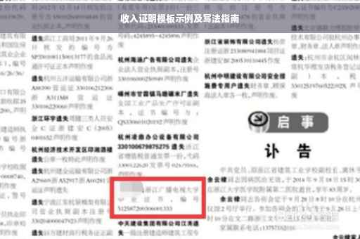 收入证明模板示例及写法指南