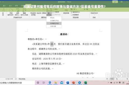 权属证明书编号背后的故事与查询方法?探索编号重要性?