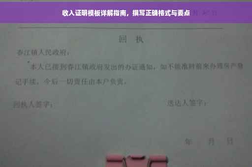 收入证明模板详解指南，撰写正确格式与要点