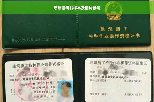 志愿证明书样本及图片参考