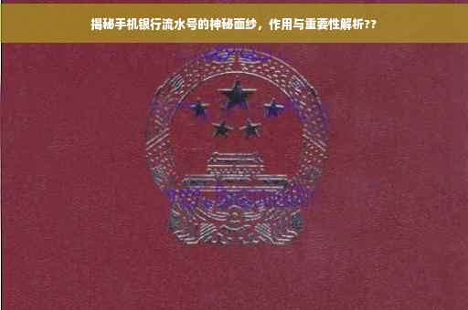 揭秘手机银行流水号的神秘面纱，作用与重要性解析??
