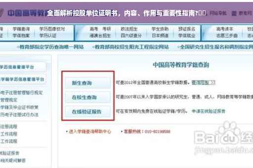 全面解析控股单位证明书，内容、作用与重要性指南?⚡️