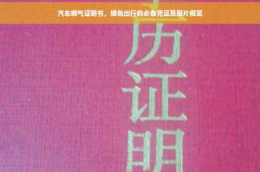 汽车燃气证明书，绿色出行的必备凭证及图片概览