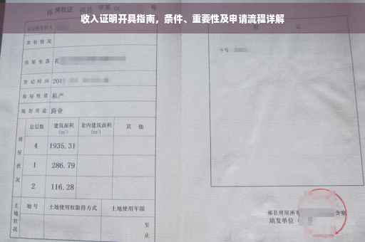 收入证明开具指南，条件、重要性及申请流程详解