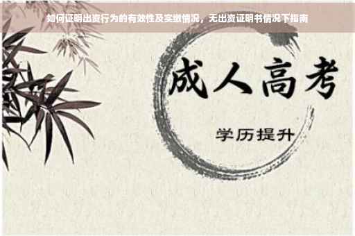 如何证明出资行为的有效性及实缴情况，无出资证明书情况下指南