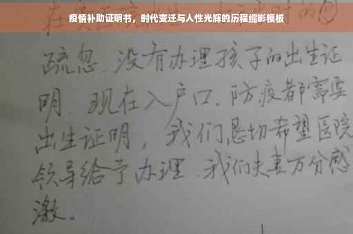 疫情补助证明书，时代变迁与人性光辉的历程缩影模板