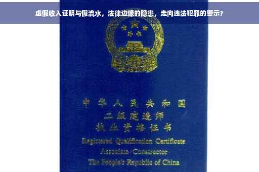 虚假收入证明与假流水，法律边缘的隐患，走向违法犯罪的警示？