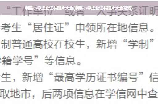利民小学毕业证书图片大全(利民小学毕业证书图片大全高清)