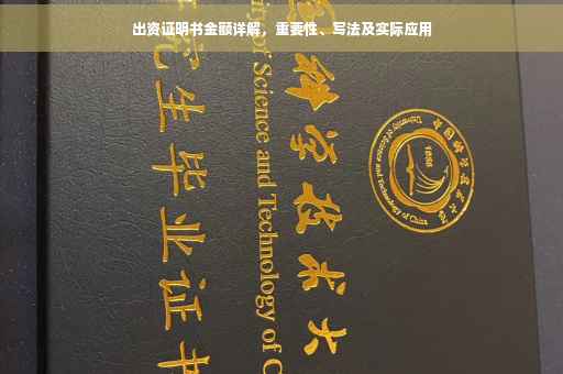 出资证明书金额详解，重要性、写法及实际应用