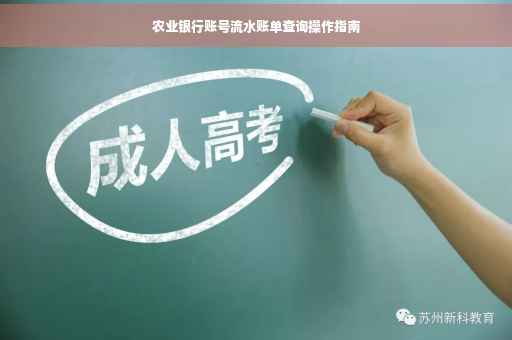 农业银行账号流水账单查询操作指南