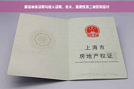 解读单身证明与收入证明，含义、重要性及二者区别探讨