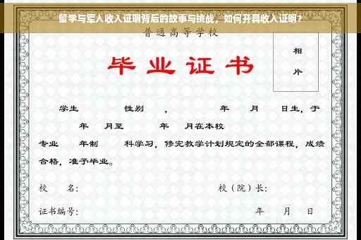 留学与军人收入证明背后的故事与挑战，如何开具收入证明？