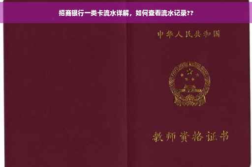 招商银行一类卡流水详解，如何查看流水记录??