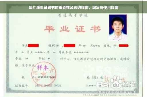 垫片质量证明书的重要性及选购指南，编写与使用指南