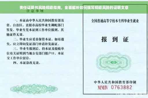 责任证明书风险规避指南，全面解析如何撰写规避风险的证明文章