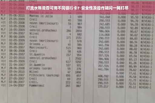 打流水账是否可用不同银行卡？安全性及操作疑问一网打尽