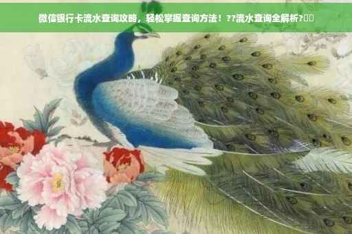 微信银行卡流水查询攻略，轻松掌握查询方法！??流水查询全解析?⚡️