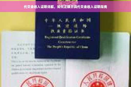 代交金收入证明详解，如何正确开具代交金收入证明指南