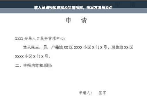 收入证明模板详解及实用指南，撰写方法与要点
