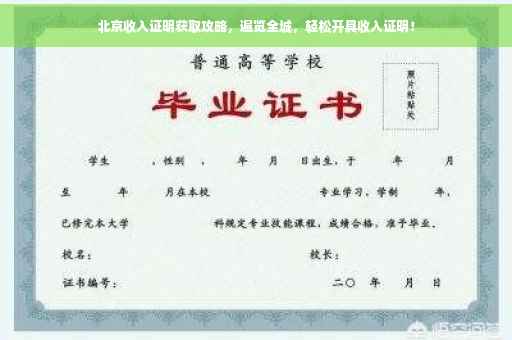 北京收入证明获取攻略，遍览全城，轻松开具收入证明！