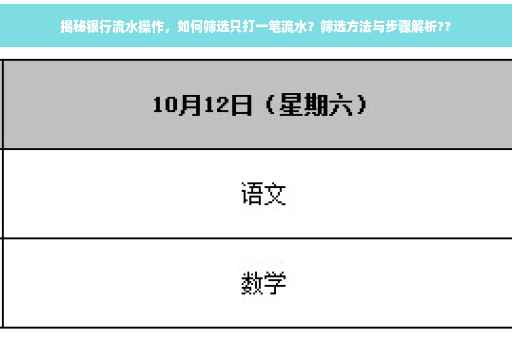 揭秘银行流水操作，如何筛选只打一笔流水？筛选方法与步骤解析??