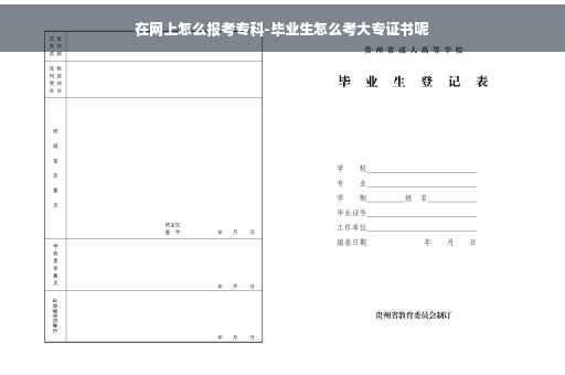 在网上怎么报考专科-毕业生怎么考大专证书呢