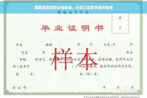 蓝图到现实的壮丽转变，已完工证明书撰写指南