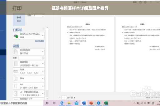 证明书填写样本详解及图片指导