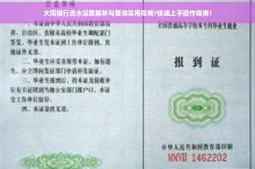 大同银行流水深度解析与查询实用指南?快速上手操作指南! 大同银行流水深度解析与查询实用指南?快速上手操作指南!