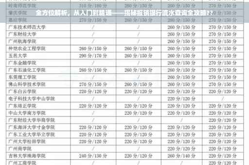 全方位解析，从入门到精通——揭秘报销银行流水查询全攻略??