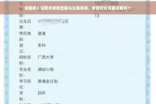 详解收入证明书审核流程与注意事项，审核时长及要点解析??