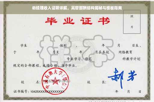 总经理收入证明详解，高管薪酬结构揭秘与模板指南