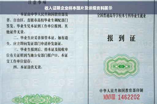 收入证明企业样本图片及详细资料展示