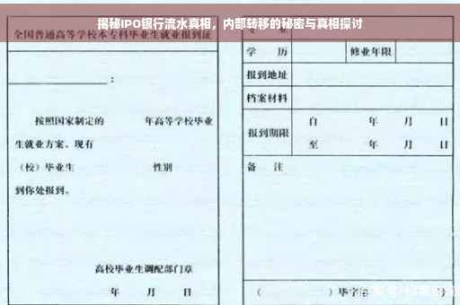 揭秘IPO银行流水真相，内部转移的秘密与真相探讨