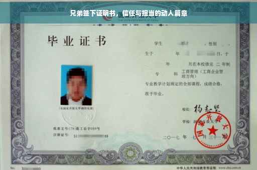 兄弟签下证明书，信任与担当的动人篇章