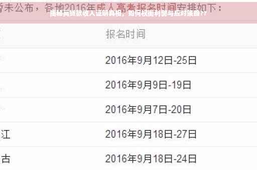 揭秘高贷款收入证明真相，如何权衡利弊与应对策略??