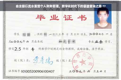 自主银行流水重塑个人财务管理，数字化时代下的便捷查询之路 ??