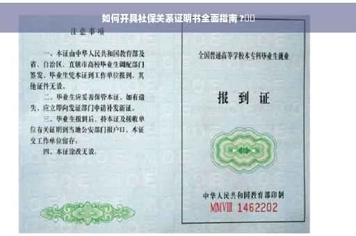 如何开具社保关系证明书全面指南 ?⚡️