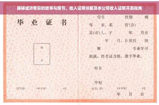 揭秘成功背后的故事与细节，收入证明详解及本公司收入证明开具指南