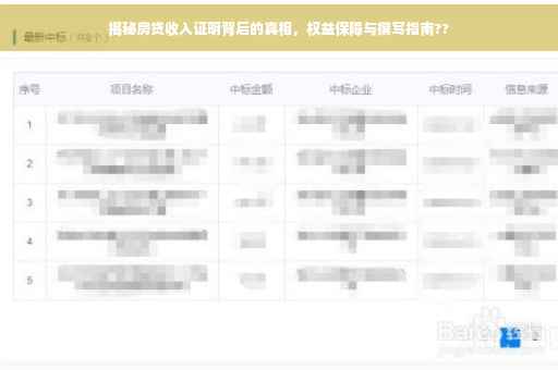 揭秘房贷收入证明背后的真相，权益保障与撰写指南??