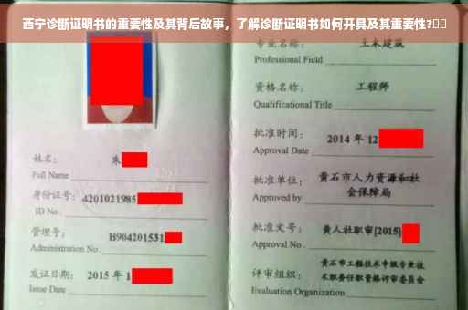 西宁诊断证明书的重要性及其背后故事，了解诊断证明书如何开具及其重要性?⚡️