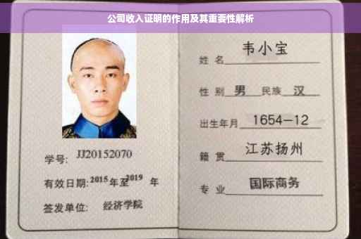 公司收入证明的作用及其重要性解析