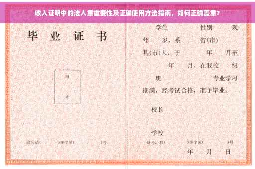收入证明中的法人章重要性及正确使用方法指南，如何正确盖章？