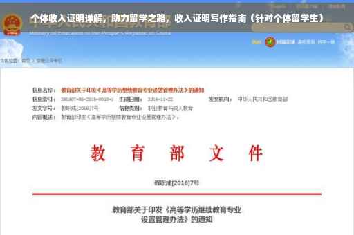 个体收入证明详解，助力留学之路，收入证明写作指南（针对个体留学生）