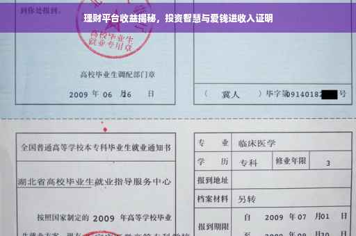 理财平台收益揭秘，投资智慧与爱钱进收入证明
