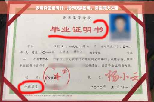 家庭穷困证明书，揭示现实困境，探索解决之道