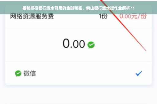 揭秘顺德银行流水背后的金融秘密，佛山银行流水操作全解析??