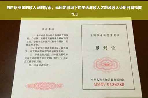 自由职业者的收入证明探索，无固定职场下的生活与收入之路及收入证明开具指南 ?⚡️